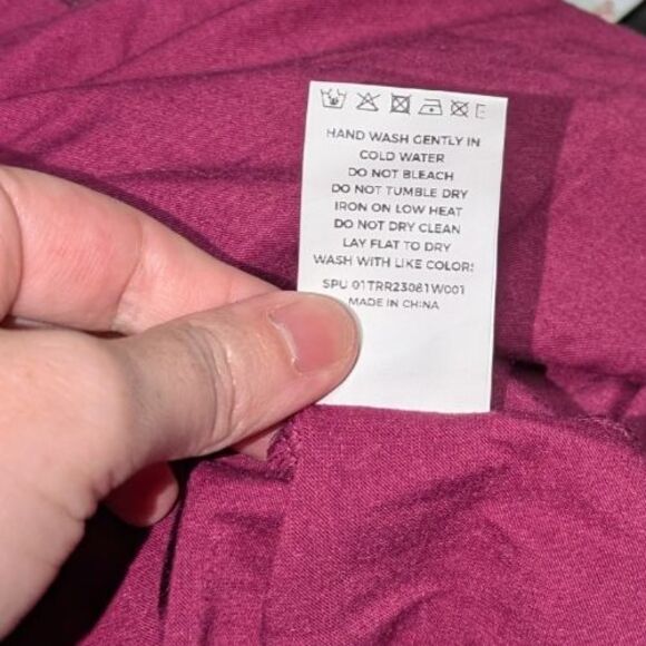 NWT Bloomchic Tunic 26 Women's Pink Embroidered Long Sleeve Tie Neck Stretch - Picture 8 of 8